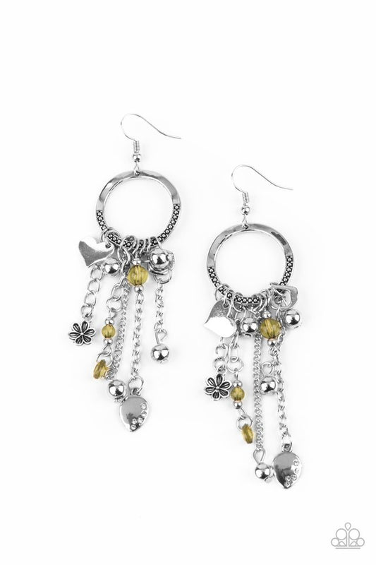 Charm School - Yellow - Paparazzi Earring Image