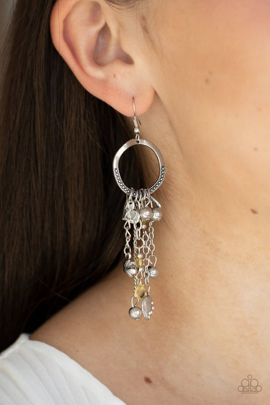 Charm School - Yellow - Paparazzi Earring Image