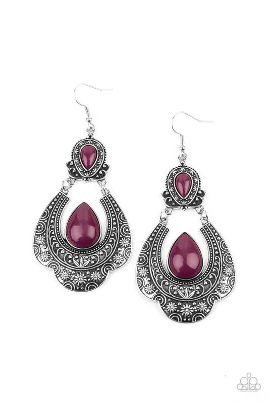 Rise and Roam - Purple - Paparazzi Earring Image