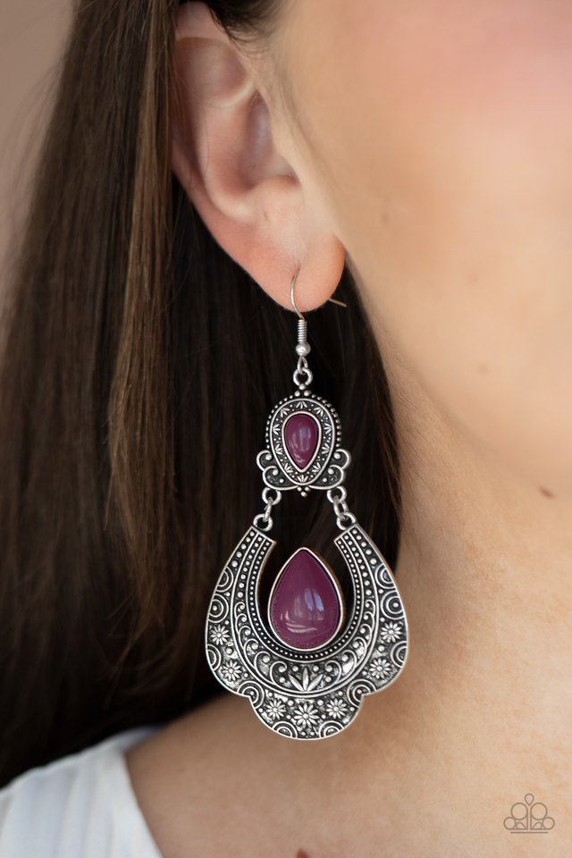 Rise and Roam - Purple - Paparazzi Earring Image