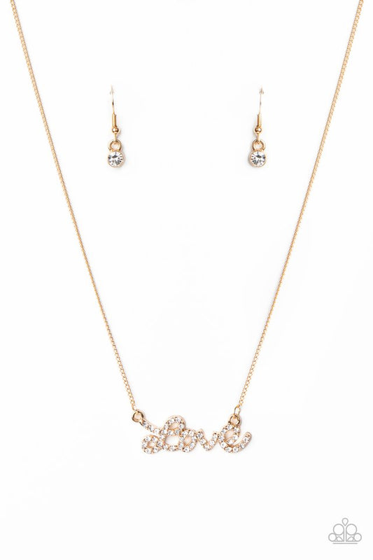 Head Over Heels In Love - Gold - Paparazzi Necklace Image