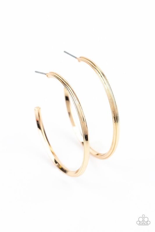 Chic As Can Be - Gold - Paparazzi Earring Image