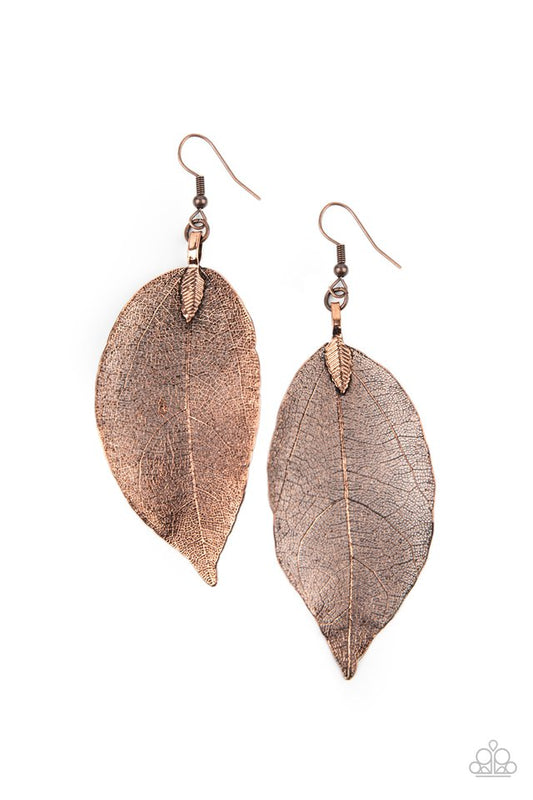 Leafy Legacy - Copper - Paparazzi Earring Image