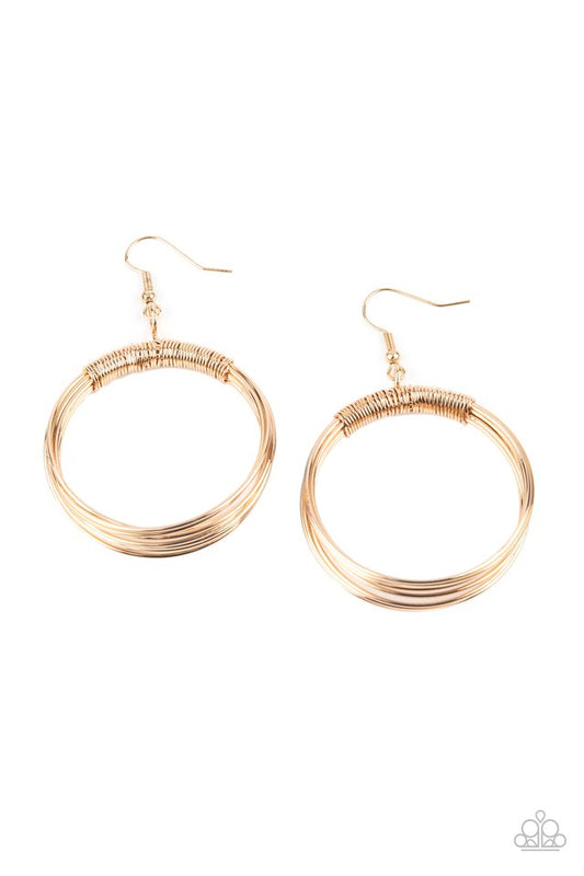 Urban-Spun - Gold - Paparazzi Earring Image