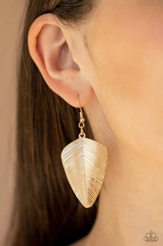 One Of The Flock - Gold - Paparazzi Earring Image