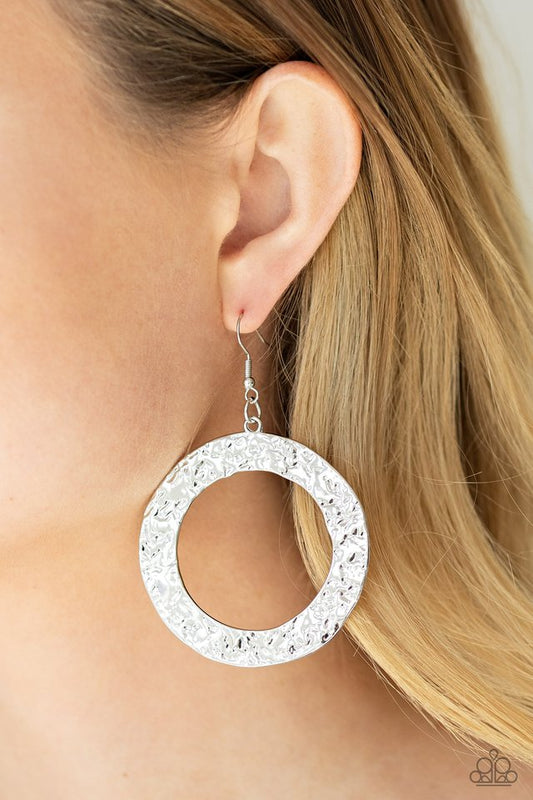 PRIMAL Meridian - Silver - Paparazzi Earring Image