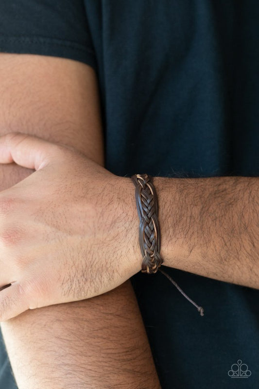 Too Close To HOMESPUN - Brown - Paparazzi Bracelet Image