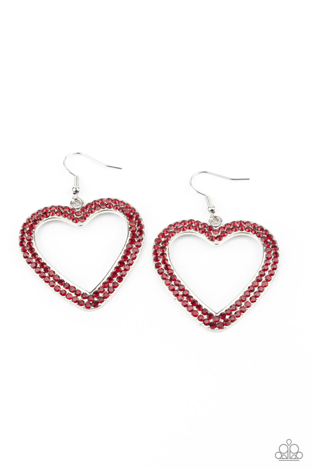 Paparazzi Earring ~ GLISTEN To Your Heart - Red