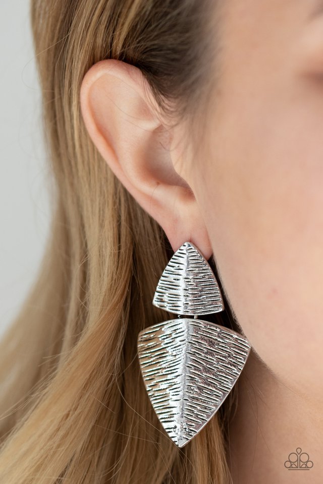 PRIMAL Factors - Silver - Paparazzi Earring Image