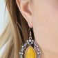 Icy Eden - Yellow - Paparazzi Earring Image