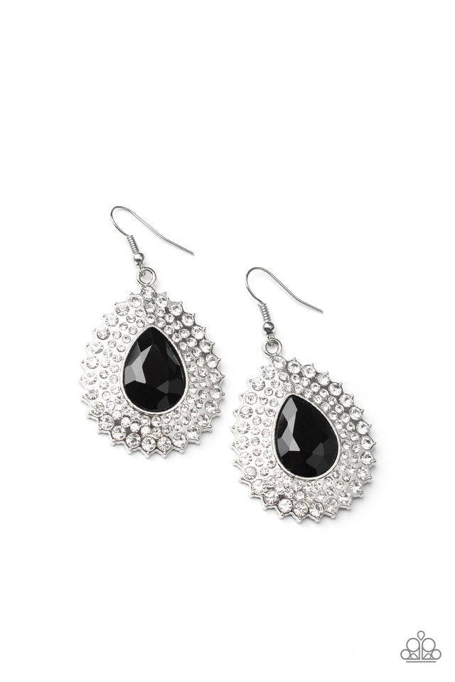 Black and deals silver earrings paparazzi