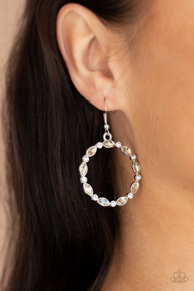 Crystal Circlets - Brown - Paparazzi Earring Image