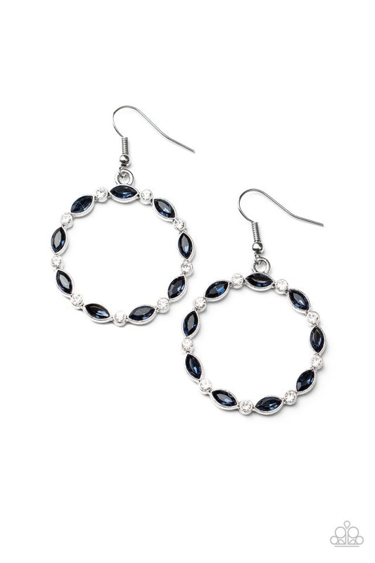 Crystal Circlets - Blue - Paparazzi Earring Image