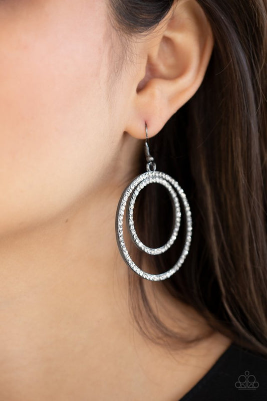 Radiating Refinement - Black - Paparazzi Earring Image