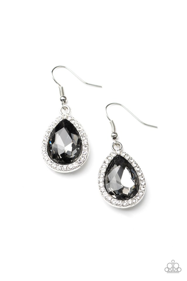 Dripping With Drama - Silver - Paparazzi Earring Image