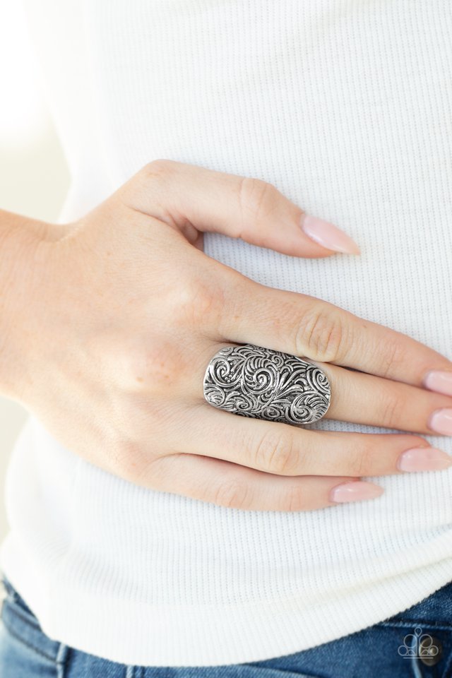 Paisley Paradise - Silver - Paparazzi Ring Image