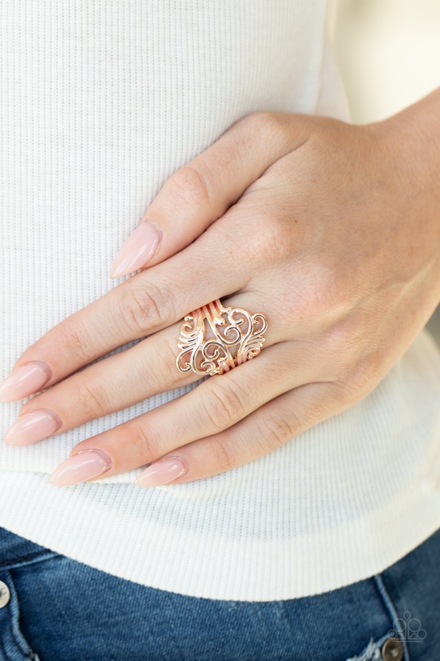 Voluptuous Vines - Rose Gold - Paparazzi Ring Image