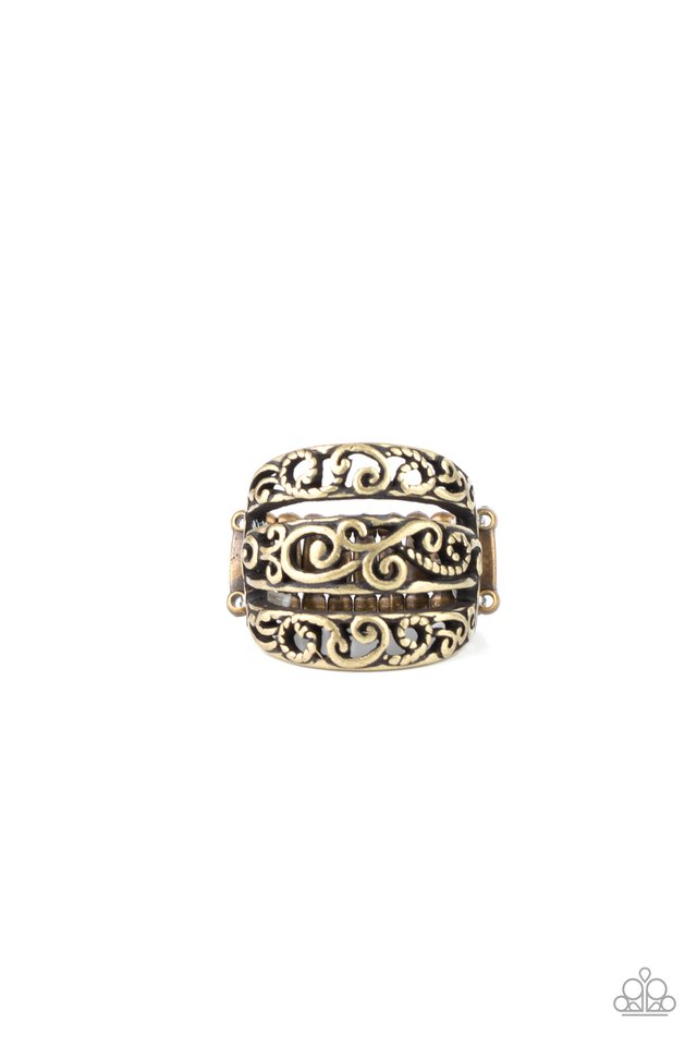 FRILLED To Be Here - Brass - Paparazzi Ring Image