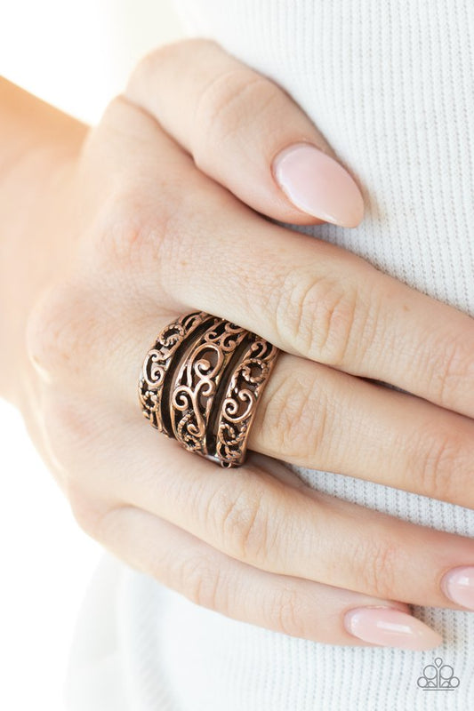 FRILLED To Be Here - Copper - Paparazzi Ring Image