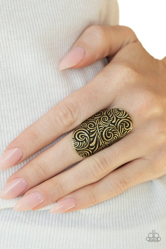 Paisley Paradise - Brass - Paparazzi Ring Image