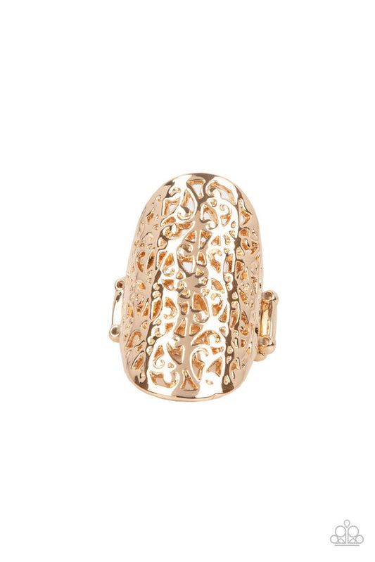 Full Out Frill - Gold - Paparazzi Ring Image