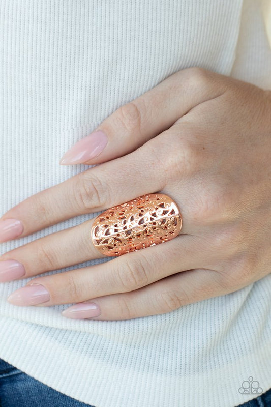 Full Out Frill - Copper - Paparazzi Ring Image