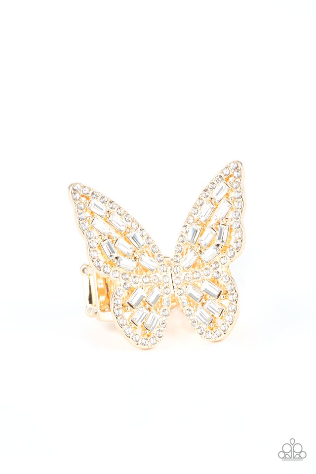 Flauntable Flutter - Gold - Paparazzi Ring Image