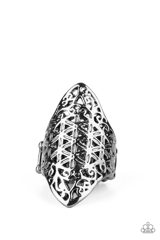 FRILL Ride - Black - Paparazzi Ring Image