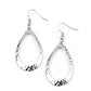 BEVEL-headed Brilliance - Silver - Paparazzi Earring Image