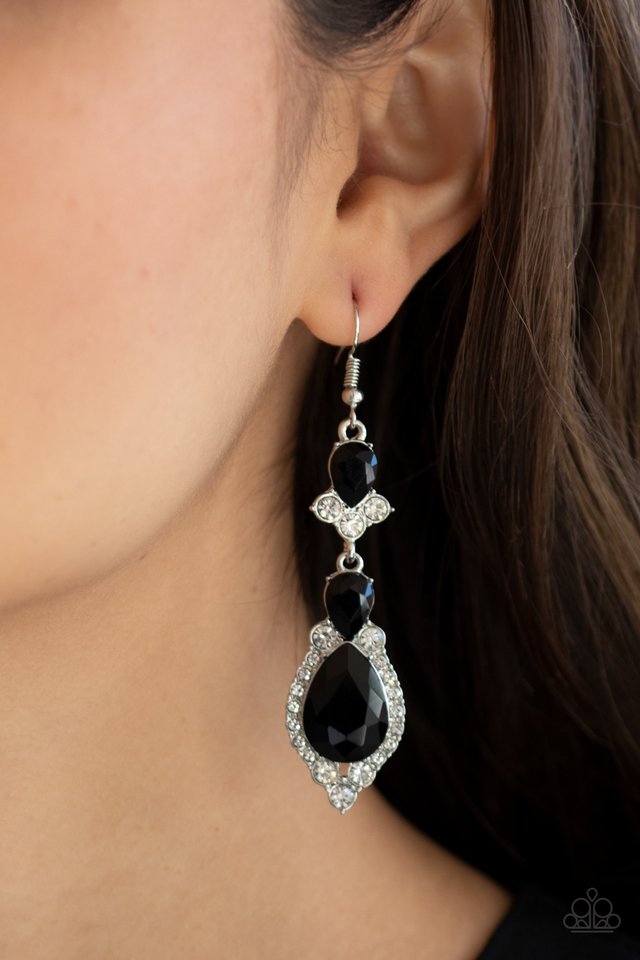 Fully Flauntable - Black - Paparazzi Earring Image