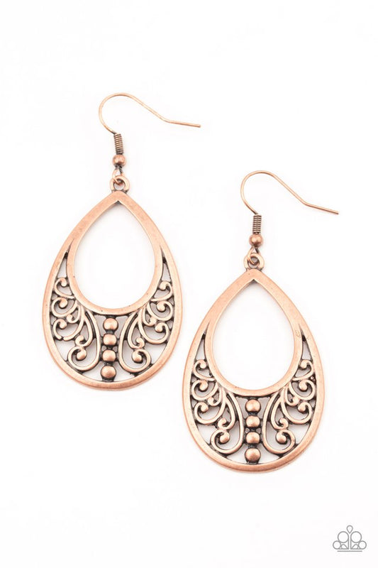 Stylish Serpentine - Copper - Paparazzi Earring Image