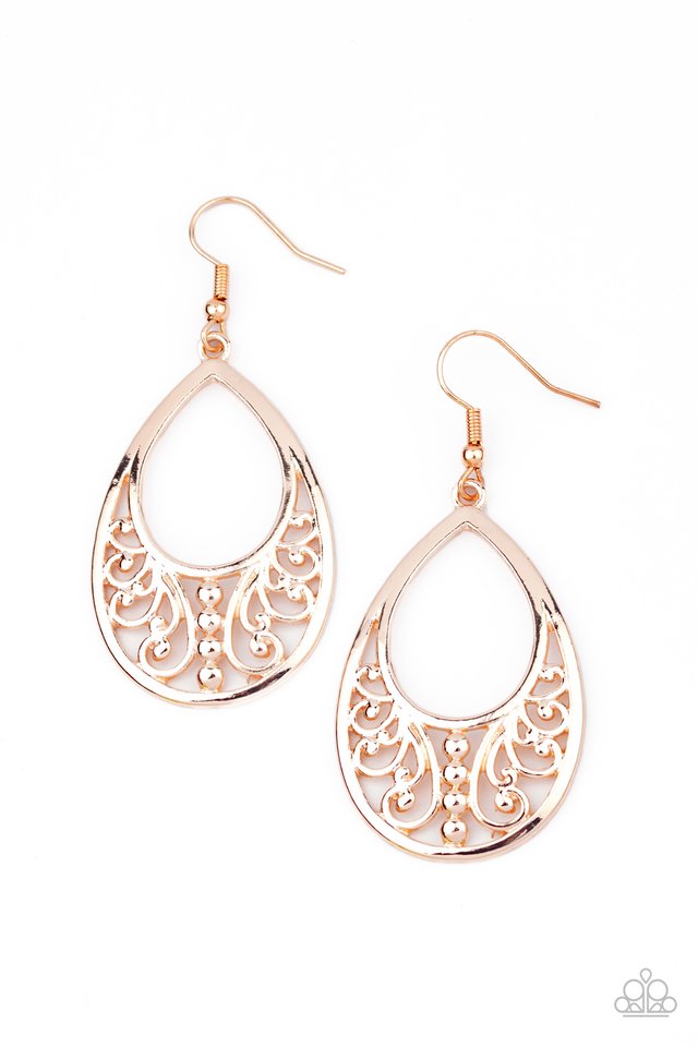 Stylish Serpentine - Rose Gold - Paparazzi Earring Image