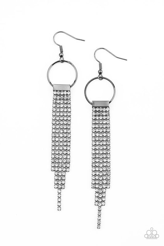 Tapered Twinkle - Black - Paparazzi Earring Image