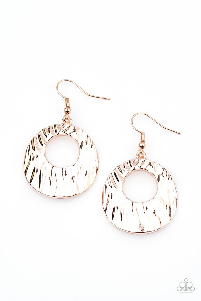 Paparazzi Earring ~ Warped Perceptions - Rose Gold – Paparazzi Jewelry ...