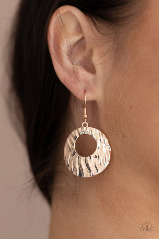 Warped Perceptions - Rose Gold - Paparazzi Earring Image