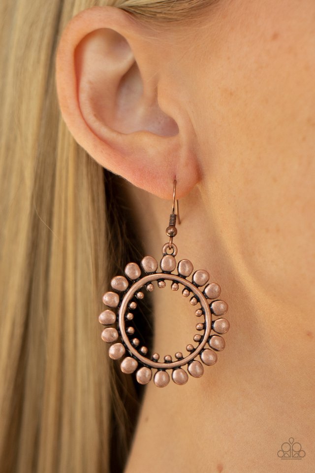 Radiating Radiance - Copper - Paparazzi Earring Image