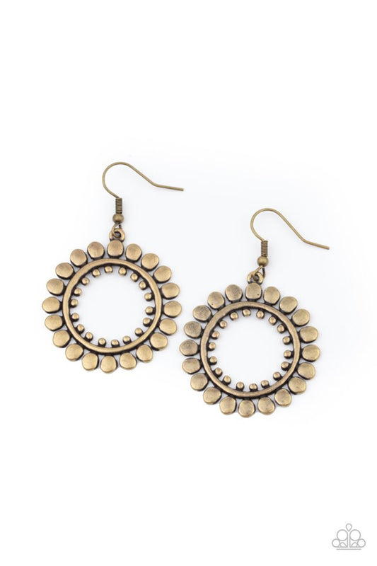 Radiating Radiance - Brass - Paparazzi Earring Image