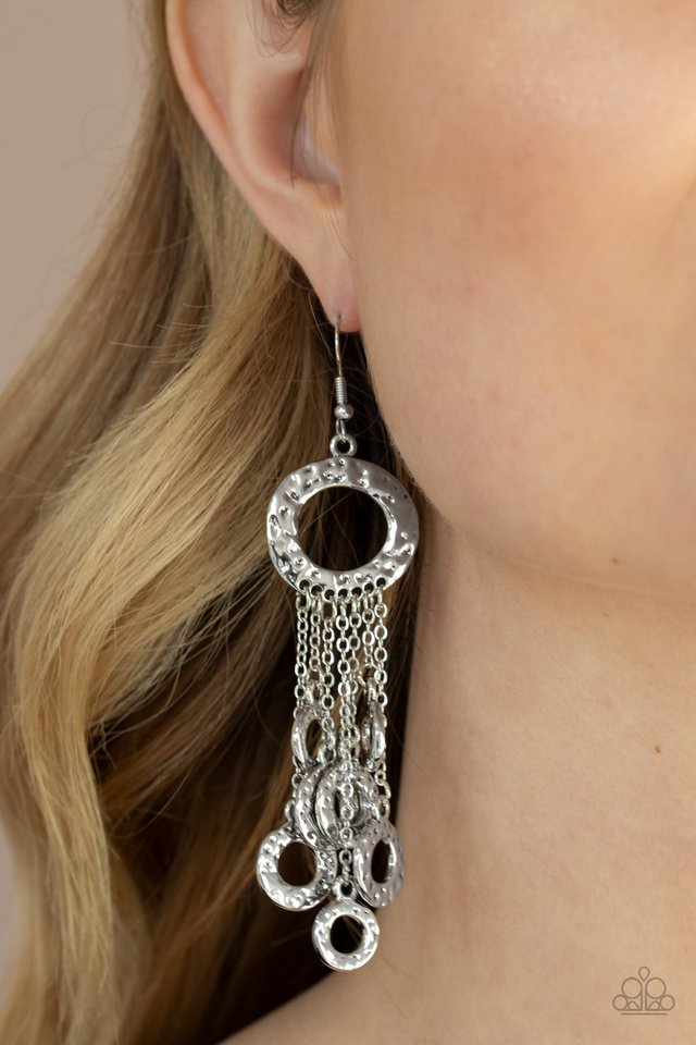 Right Under Your NOISE - Silver - Paparazzi Earring Image