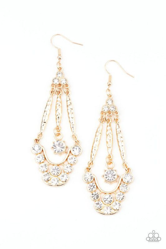 High-Ranking Radiance - Gold - Paparazzi Earring Image