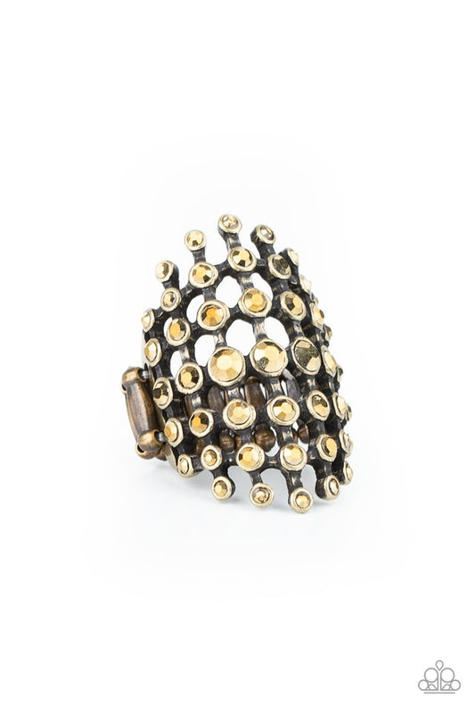 Fiercely Flashy - Brass - Paparazzi Ring Image