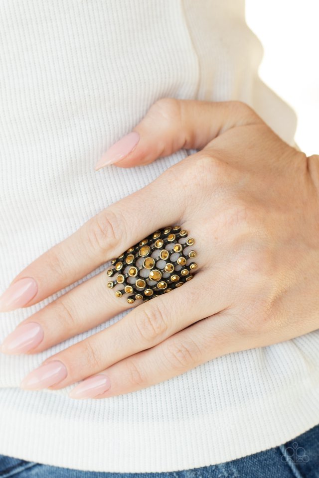 Fiercely Flashy - Brass - Paparazzi Ring Image