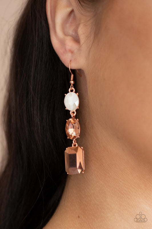 Dripping In Melodrama - Copper - Paparazzi Earring Image