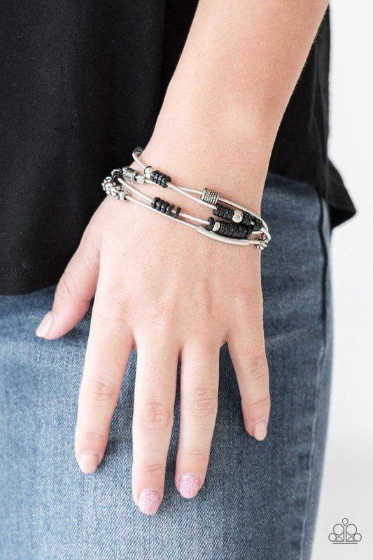 Paparazzi Bracelet ~ Tribal Spunk - Black