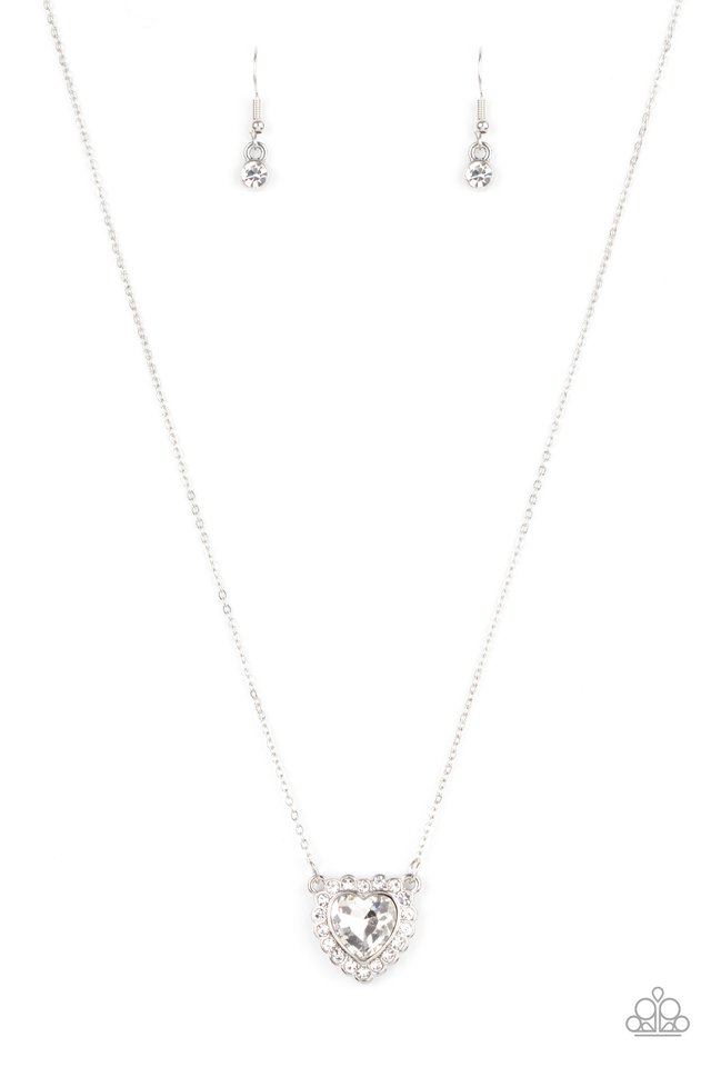 Out of the GLITTERY-ness of Your Heart - White - Paparazzi Necklace Image