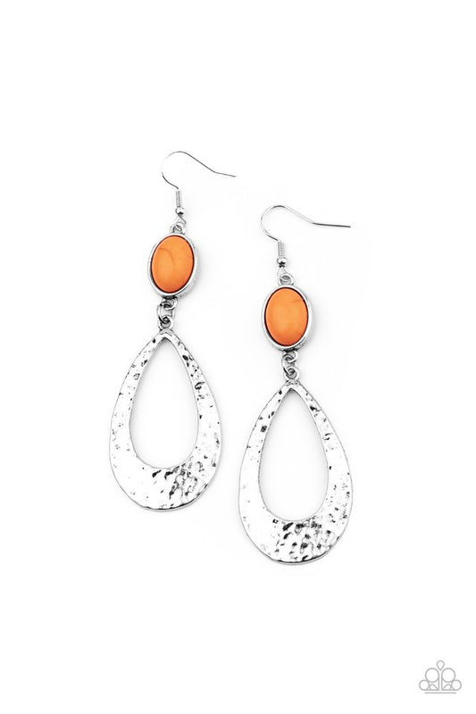 Badlands Baby - Orange - Paparazzi Earring Image