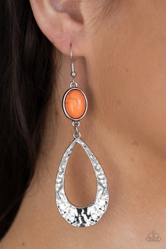 Badlands Baby - Orange - Paparazzi Earring Image