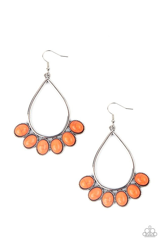 Stone Sky - Orange - Paparazzi Earring Image