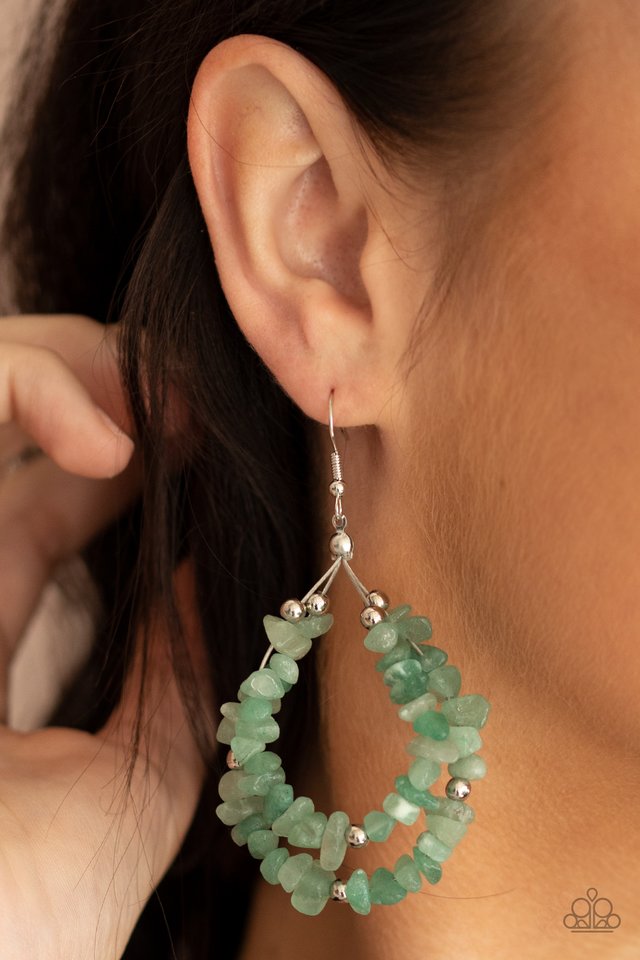 Canyon Rock Art - Green - Paparazzi Earring Image