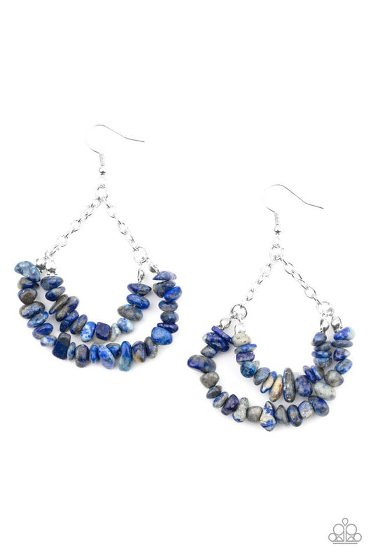 Rainbow Rock Gardens - Blue - Paparazzi Earring Image