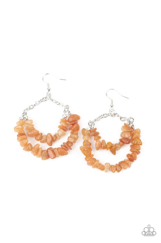 Rainbow Rock Gardens - Orange - Paparazzi Earring Image